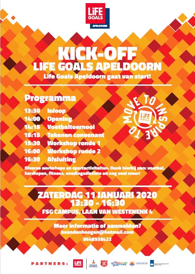 Rivit 11 januari ook aanwezig op 'Life Goals Apeldoorn Kick-Off' sportdag